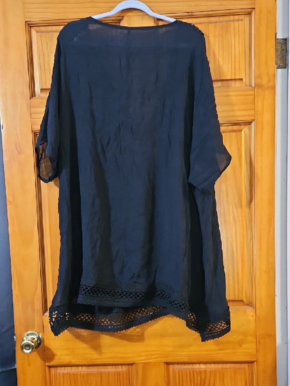 Black V-Neck Swim Cover-Up - Shein Curve - Picture 4 of 4